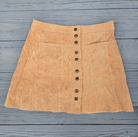 Lulu's Made with Moxie Tan Corduroy Mini Skirt - Picture 5 of 13